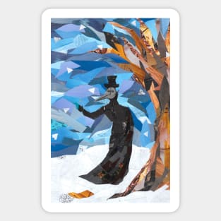 Plague Doctor in Winter Sticker